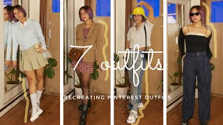 Recreating Pinterest Outfits  7 Easy Pinterest Looks  Outfit Lookbook [upl. by Einittirb]