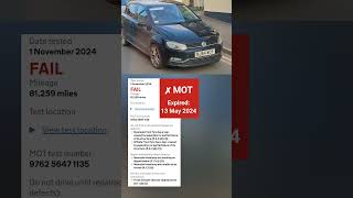 Volkswagen Polo MOT failure dangerous and major defects [upl. by Riggins]