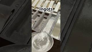 Pouring tinantimonycopper ingots moltenmetal work [upl. by Okimuy]