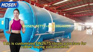 DN2673 Industrial steam rubber autoclave for rubber lining industry vulcanization [upl. by Nolahc]