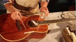 Frank Ford Instructs how to Install a Clear Pickguard on an Acoustic Guitar [upl. by Nnawaj]