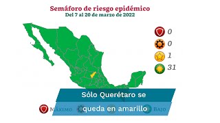 México tiene 31 estados en semáforo verde por Covid19 sólo queda Querétaro en amarillo [upl. by Marsh]