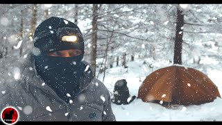 PUSHING THE LIMITS  Winter Camping In a BLIZZARD using a DIY Travel Trailer with a Woodstove [upl. by Faith254]