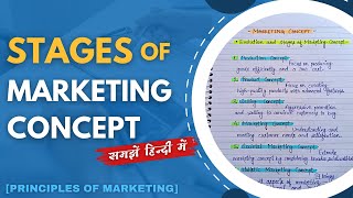 Stages of Marketing Concept  Principles Of Marketing  In Hindi [upl. by Ahtekahs]