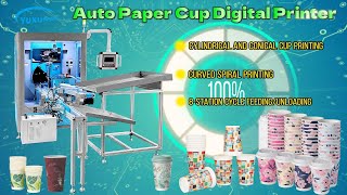 Yuxunda Automatic Curved Digital Printer Direct To Printing Curved Surfaces For Paper Cups [upl. by Jenkins]