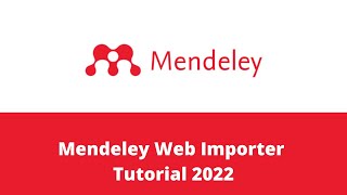 Mendeley Web Importer  Mendeley Desktop  How to use Mendeley Web Importer [upl. by Ynaffik974]