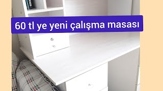 AHŞAP BOYAMAÇALIŞMA MASAMIZIN RENGİNİ DEĞİŞTİRDİKSPREY BOYA NASIL YAPILIR ÇOK BASİT KORKMA BAŞLA [upl. by Anada]