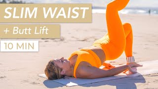 10 MIN SLIM WAIST  BUTT TONING WORKOUT  Quick  Effective AtHome Workout [upl. by Gluck]