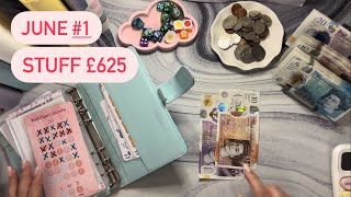 Stuff £625  June 1  IM DEBT FREE  Cash Stuffing UK  Sinking Funds  Savings Challenges [upl. by Rubie632]