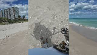 Finding a metal detecting target among the shells on Hollywood Beach Manticore [upl. by Harwill]