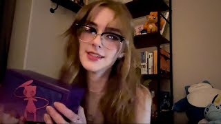 ASMR rummaging through my pokémon elite trainer box dice sounds crinkly packaging tapping [upl. by Gilead]