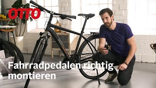 Pedale beim Fahrrad montieren  OTTO Fahrradexperte [upl. by Rabiah]