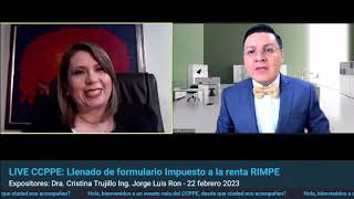 LIVE CCPPE Llenado de formulario Impuesto a la renta RIMPE 22 febrero 2023 [upl. by Jamill97]