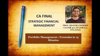 Portfolio Management Formulas in 15 Minutes  CA Final SFM Old amp New  By Bhavik Chokshi [upl. by Kenward753]