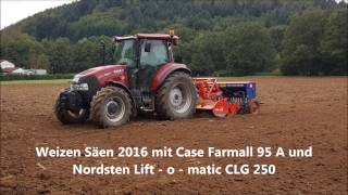 Weizen Säen 2016 mit Case Farmall 95 A und Nordsten Lift o matic CLG 250 [upl. by Bull298]