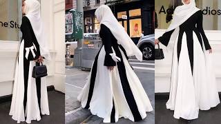 Trendy hijab abaya dress cutting and stitchingniqab cuttingumbrella abaya designspleated abaya [upl. by Annig420]