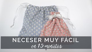 DIY Cómo hacer un neceser en 15 minutos ¡muy fácil y rápido [upl. by Alyss]