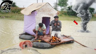 24 Hours Cyclone Fengal Camping In Boat House 💯 புயல் vs Boat House Sathish [upl. by Chlores]