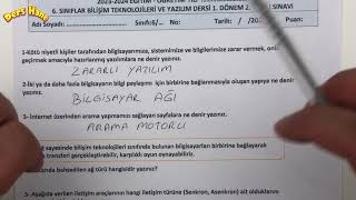 6Sınıf Bilişim Teknolojileri 1Dönem 2Yazılı Soruları  Açık Uçlu Klasik Yazılı [upl. by Emina274]