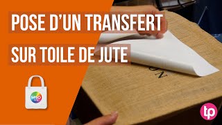 Pose de Transfert sur toile de jute [upl. by Grimbly]