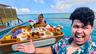 Floating Breakfast with My Wife  Maldives  Irfan’s view [upl. by Deedahs]