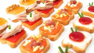 Canapés variados Fríos originales Fáciles y Baratos [upl. by Kline]