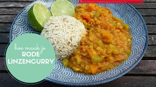 Zuiversap  Rode linzencurry  Recept  Vegan [upl. by Brott]