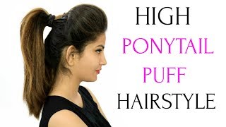 High Ponytail With Puff Hairstyle amp 5 More Everyday Heatless Hairstyles  ANAYSA [upl. by Bram889]