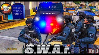 Playing GTA 5 As A POLICE OFFICER SWAT Team Patrol GTA 5 Lspdfr Mod Episode 1 lspdfr GTAtimmy [upl. by Ynnam601]