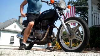 1978 Honda CB400T first crank after rejetting carb [upl. by Ariahs]