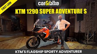 KTM 1290 Super Adventure S Launched In India  Walkaround  First Look  carandbike [upl. by Nyrek320]