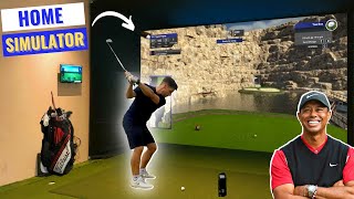 Playing 18 Holes on my Home Golf Simulator SkyTrak amp TGC 2019 [upl. by Elocal]