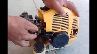 brush cutter startinghow to atart two stroke engine of brush cutter [upl. by Aline]