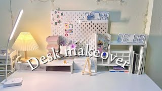 𐙚 Aesthetic desk makeover  decorating my desk  how I organize my stationary ˙✧˖°📷 ༘ ⋆｡˚ [upl. by Burk]