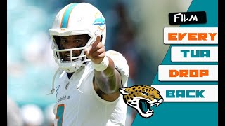 FILM  EVERY TUA TAGOVAILOA DROPBACK FROM THE MIAMI DOLPHINS 2017 WIN OVER THE JAGUARS  WEEK 1 [upl. by Copp]