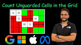 Count Unguarded Cells in the Grid  Leetcode 2257 [upl. by Nwahsauq]