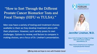 2307 Jennifer Linehan MD quotFocal Therapy HIFU vs TULSAquot [upl. by Hait]