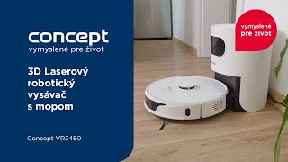 Robotický vysávač s mopom 2v1 Laser 3D Concept VR3450 Perfect Clean [upl. by Tila]