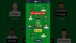 IND vs SA Dream11 PredictionIND vs SA Dream11 Team [upl. by Nelleh]