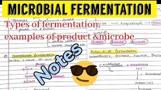 Microbial fermentation  Types examplesNotes 🤩microbiology fermentation [upl. by Woodson]