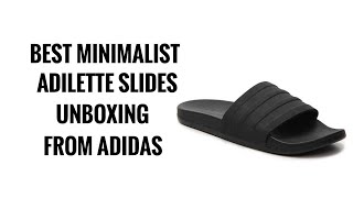 Adidas Adilette Comfort Slides l Core Black  S82137  Unboxing From Adidas Official Store [upl. by Rico946]