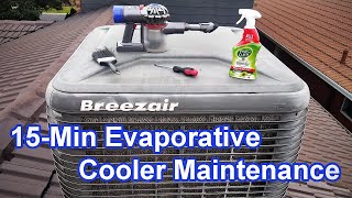 Easy 15min Evaporative Swamp Cooler Maintenance DIY Service Breezair [upl. by Irakab475]