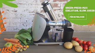 ✨GREENPRESS MAX EDELSTAHL Entsafter ✨SlowJuicing Entsaften Vitaminreich [upl. by Auqenahc116]