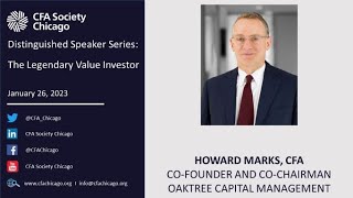 Distinguished Speaker Series Howard Marks  January 26 2023 [upl. by Ferrigno]