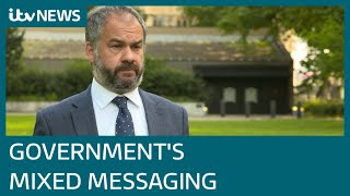 Confusion as UK government Uturns over Covid pings and selfisolation  ITV News [upl. by Llenrac]