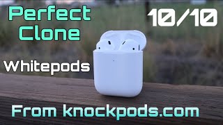 Knockpods Whitepods  Perfect 2020 CLONE Airpods [upl. by Queenie346]