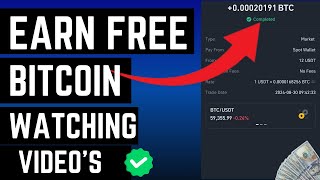 Earn Free Bitcoin Watching YouTube Videos  Make Money Online 2024 [upl. by Locklin748]