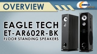 Eagle Tech Pair Floor Standing Powered Speakers with Remote Control Overview  Newegg Lifestyle [upl. by Llehcim]