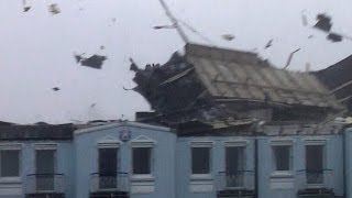 Extreme Windstorm Lifts Roof  Germany  October 28 2013 [upl. by Adnael]