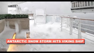 ANTARCTIC SNOW STORM BLANKETS VIKING OCTANTIS SHIP NEKO HARBOR [upl. by Coonan]